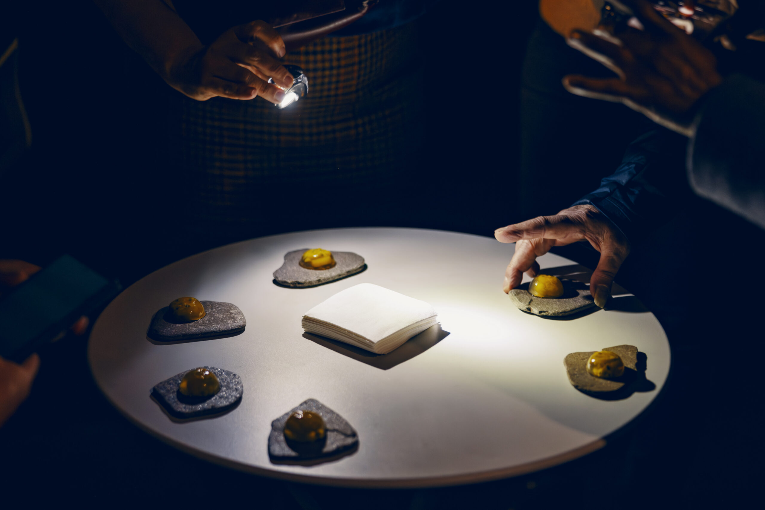 Le public est invite a redecouvrir les ?uvres de l?exposition avec la re-interpretation culinaire qui en aura ete faite par la cuisiniere Lila Djeddi auteure et cuisiniere engagee. La visite est guidee par Mathilde Vincent mediatrice du MSC et Isabelle Lombard interprete en LSF (Langue des signes francaise).